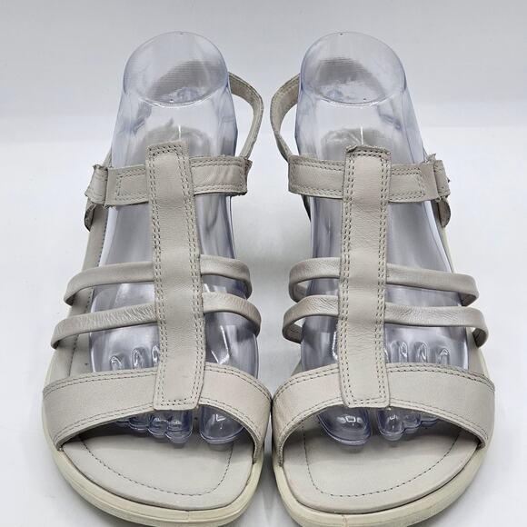 ECCO Felicia Ankle Strappy Sandal Gravel Leather Size 42 (11-11.5M US) - Picture 2 of 8